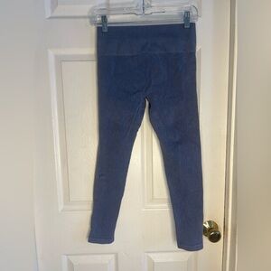 fabletics High Rise seamless Ribbed Butt Lifting Leggings Women’s Blue Large